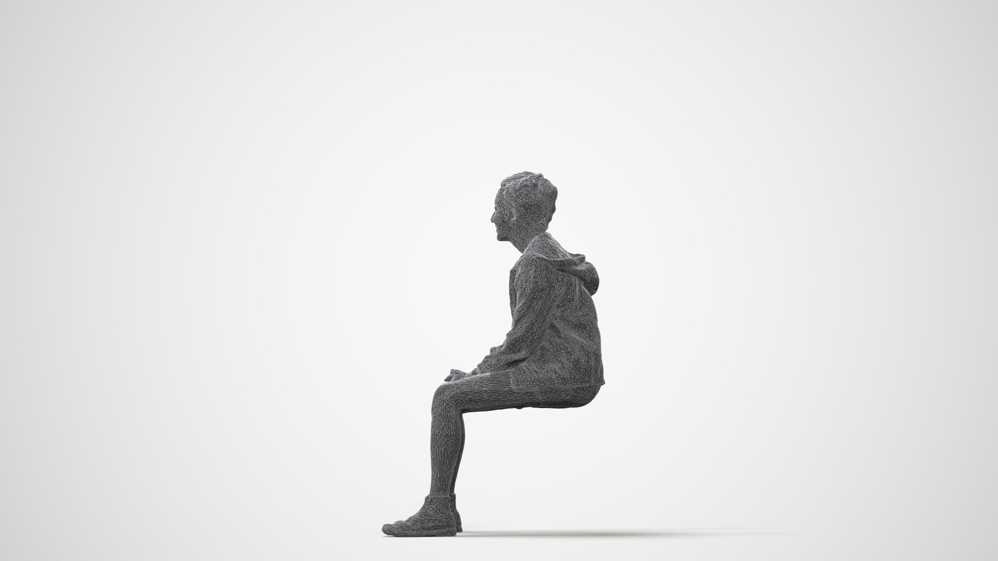 realistic 3D people woman casual sitting, render-ready for V-Ray and Corona, FBX OBJ, square thumbnail