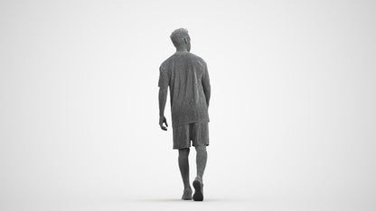 photogrammetry 3D man sport, realistic human model archviz FBX, wireframe front view