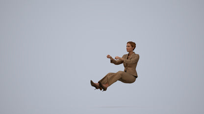 3D scanned woman driving business, photorealistic archviz people for Enscape and SketchUp, top-down view render