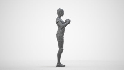realistic 3D people woman sport, render-ready for V-Ray and Corona, FBX OBJ, wireframe side view