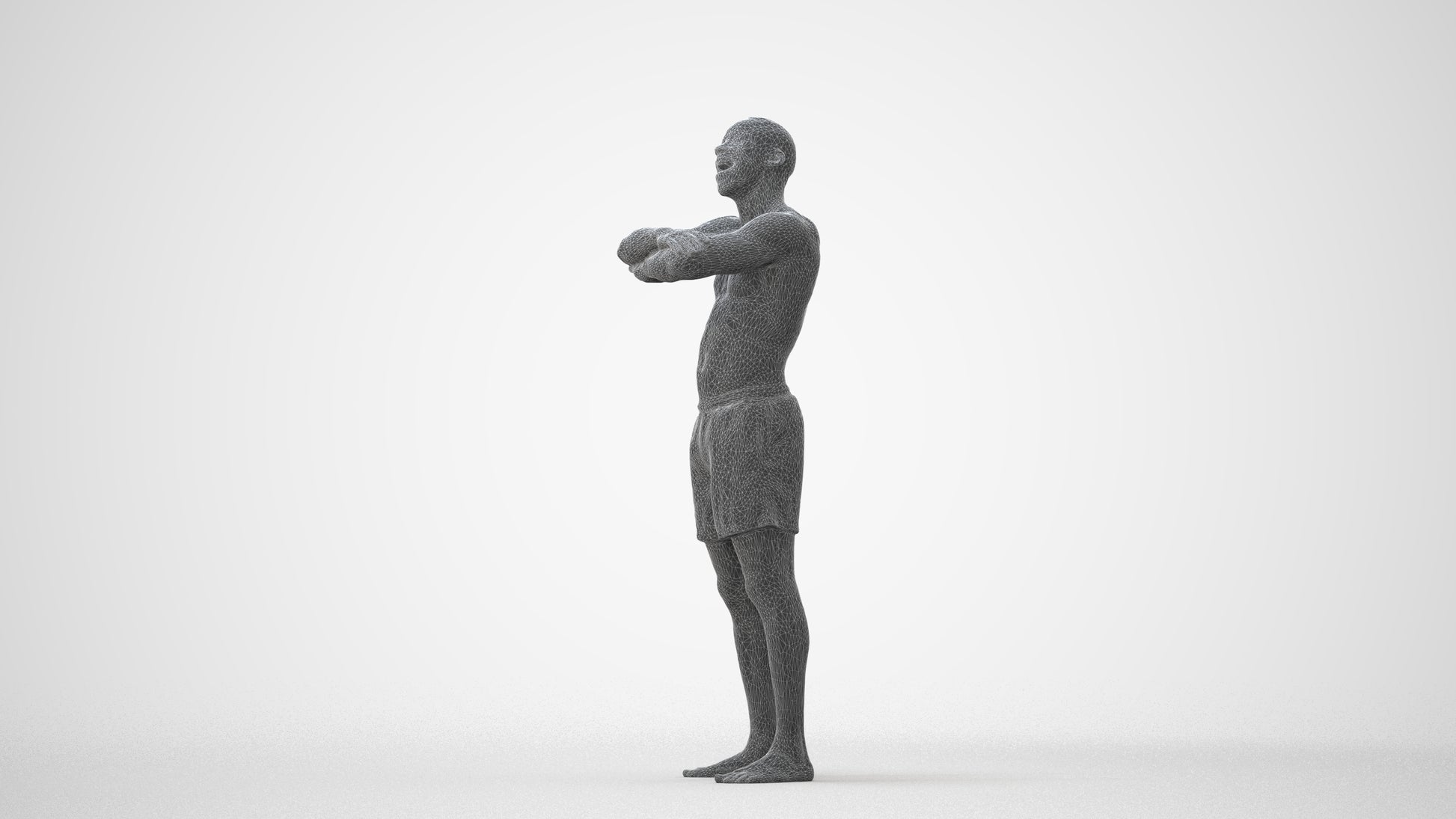 realistic 3D people man pool, render-ready for V-Ray and Corona, FBX OBJ, square thumbnail