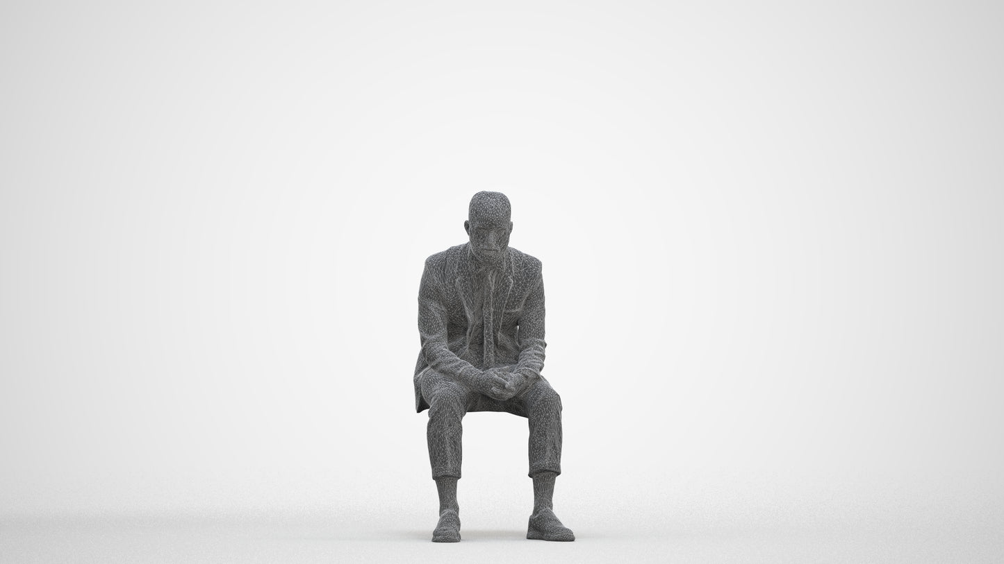 realistic 3D people man business, render-ready for V-Ray and Corona, FBX OBJ, three-quarter front view render