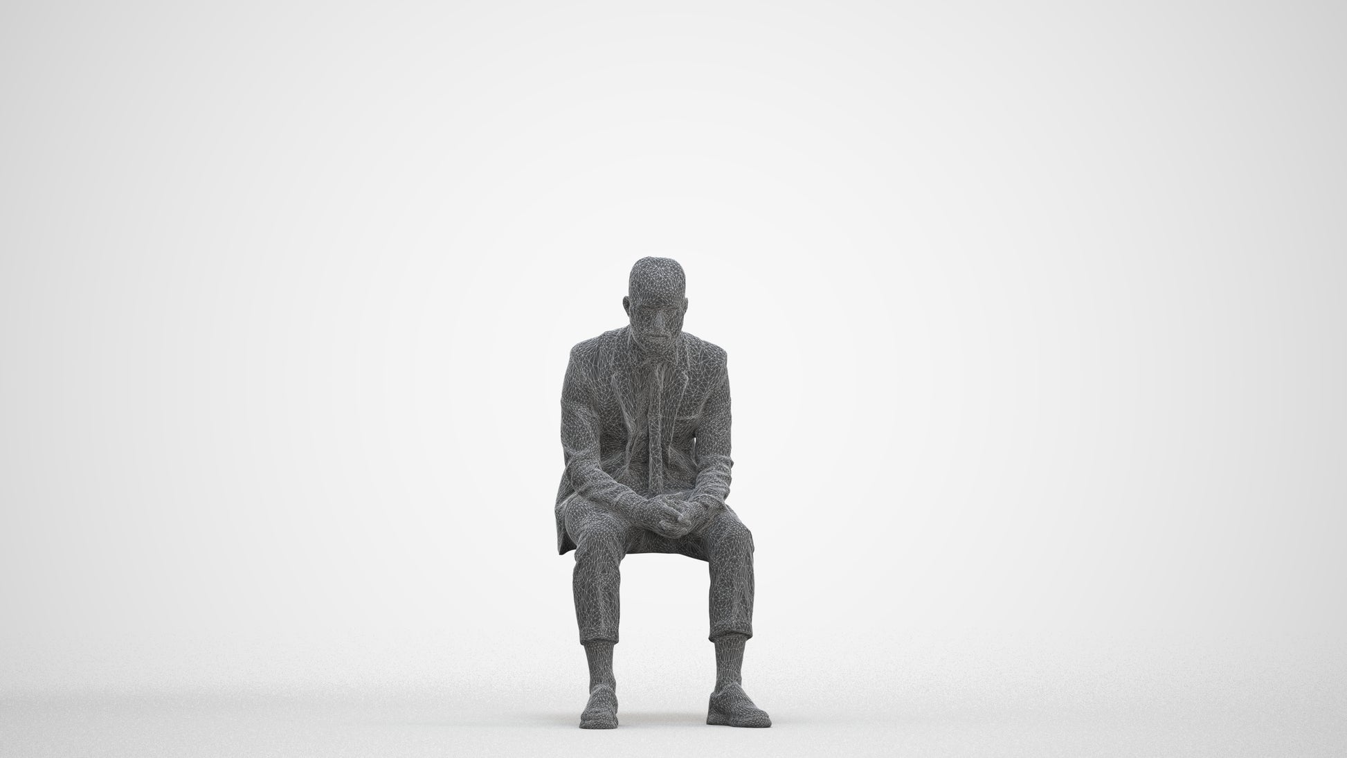 realistic 3D people man business, render-ready for V-Ray and Corona, FBX OBJ, three-quarter front view render