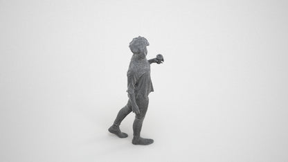 scanned 3D woman casual walking, photogrammetry people for Enscape and V-Ray, wireframe three-quarter view
