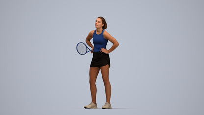 realistic 3D girl sport, scanned archviz people for Blender and 3ds Max, top-down view render