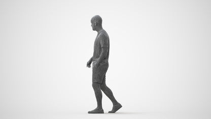 3D scanned man walking casual, photorealistic archviz people for Enscape and SketchUp, square thumbnail
