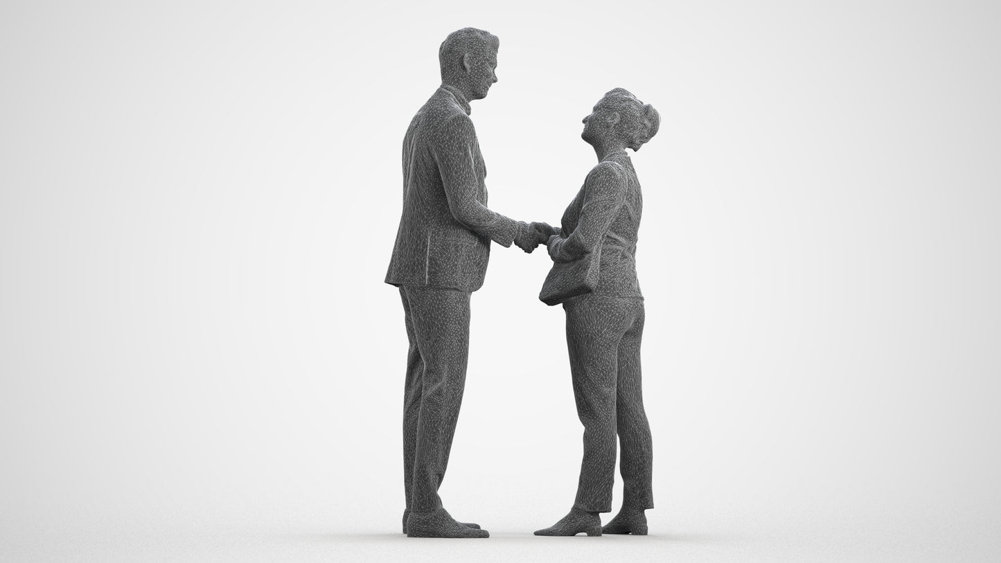 realistic 3D people woman business, render-ready for V-Ray and Corona, FBX OBJ, wireframe front view