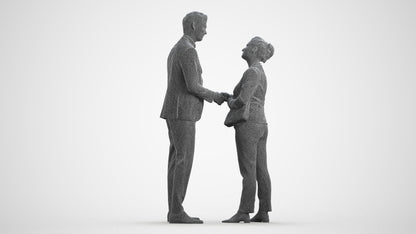 realistic 3D people woman business, render-ready for V-Ray and Corona, FBX OBJ, wireframe front view