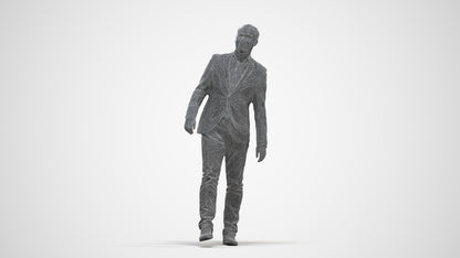 realistic 3D people man business, render-ready for V-Ray and Corona, FBX OBJ, three-quarter front view render