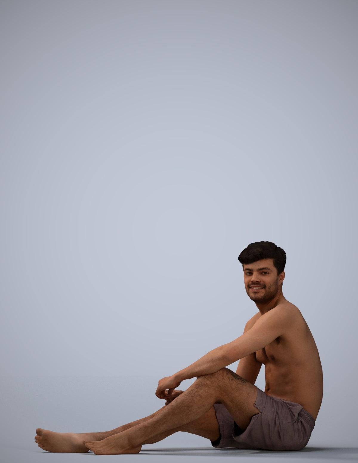 realistic 3D human man pool, archviz people FBX OBJ for Blender