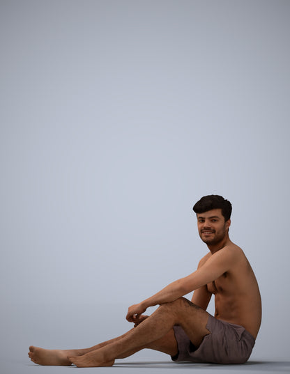 realistic 3D human man pool, archviz people FBX OBJ for Blender