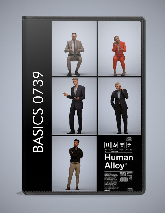 5 3D scanned people business, photorealistic archviz pack for Enscape and SketchUp
