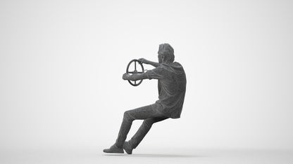 realistic 3D man casual driving, scanned archviz people for Blender and 3ds Max, square thumbnail