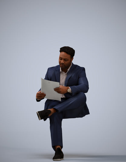 scanned 3D man business, photogrammetry people for Enscape and V-Ray