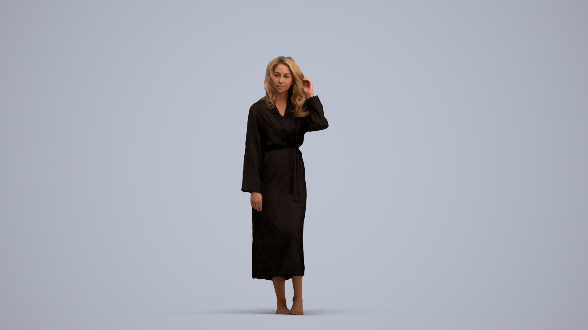 3D people model woman business standing, scanned human for 3ds Max rendering, standing pose render
