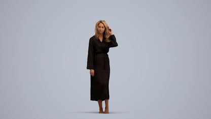3D people model woman business standing, scanned human for 3ds Max rendering, standing pose render