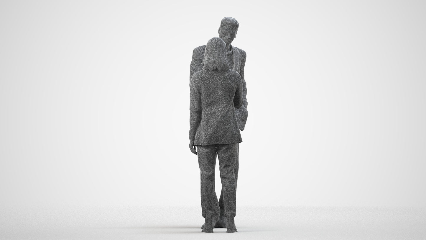 photogrammetry 3D woman business, realistic human model archviz FBX, wireframe side view