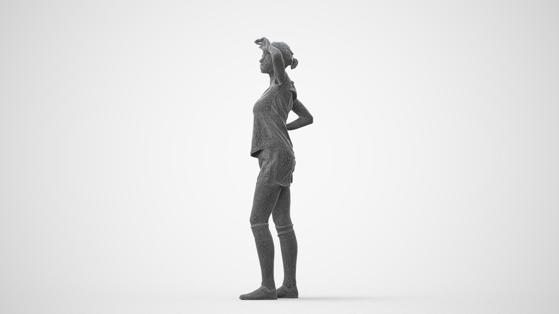 3D scanned woman sport, photorealistic archviz people for Enscape and SketchUp, square thumbnail