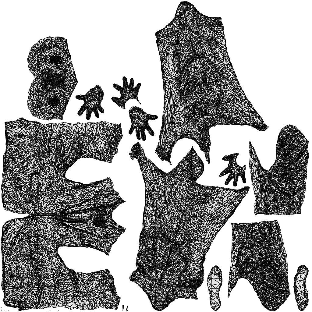 scanned 3D senior man business, photogrammetry people for Enscape and V-Ray, wireframe top-down view