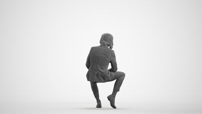 realistic 3D human man business, archviz people FBX OBJ for Blender, wireframe front view