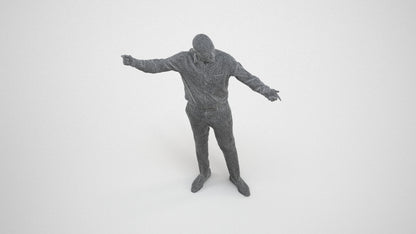 realistic 3D man business, scanned archviz people for Blender and 3ds Max, wireframe three-quarter view