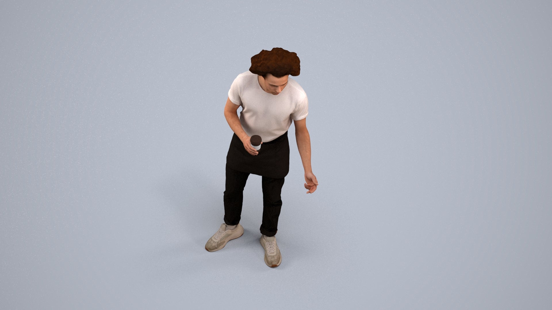 3D scanned man standing, photorealistic archviz people for Enscape and SketchUp, back view render