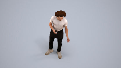 3D scanned man standing, photorealistic archviz people for Enscape and SketchUp, back view render