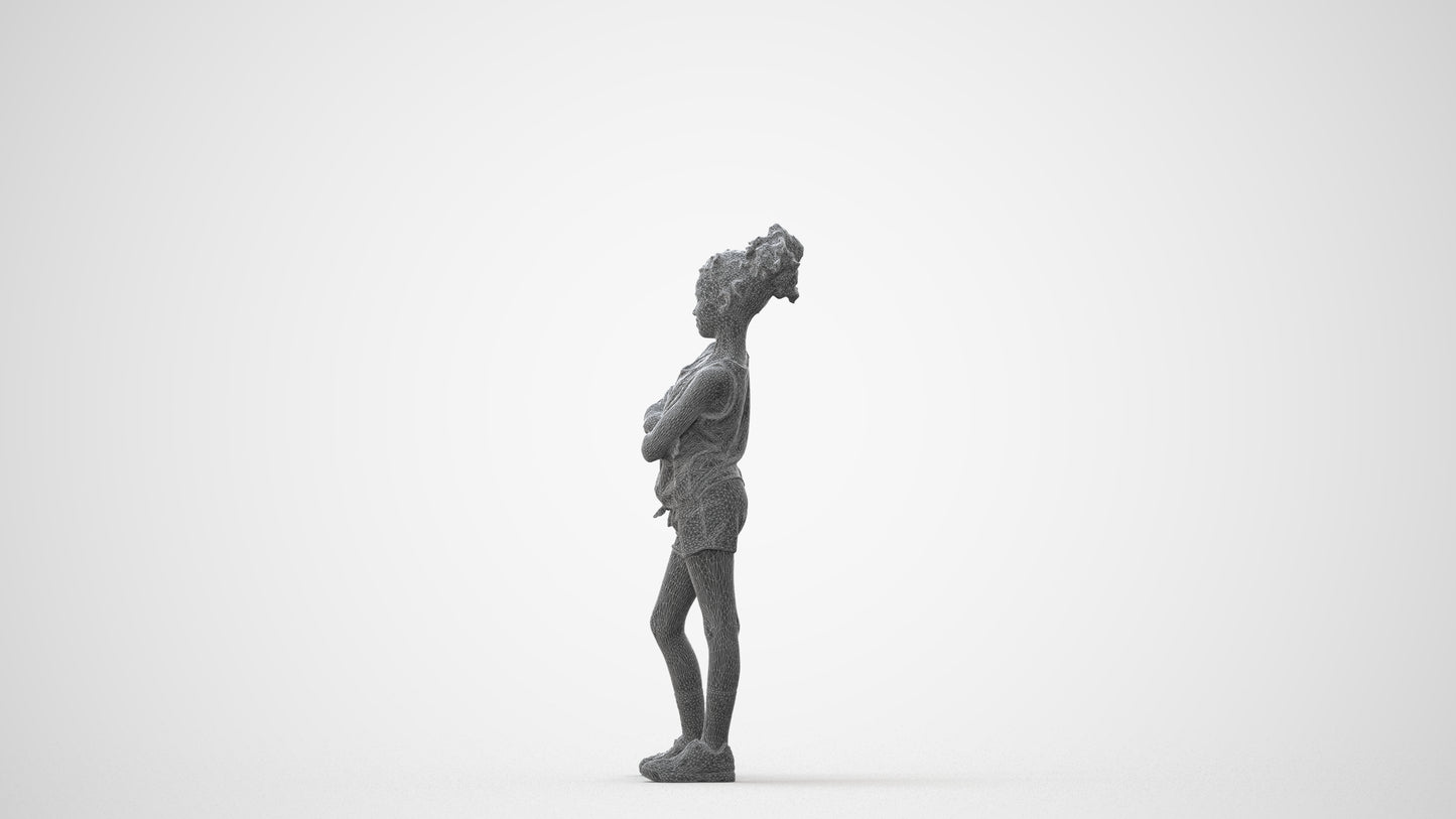 scanned 3D girl sport kids, photogrammetry people for Enscape and V-Ray, square thumbnail