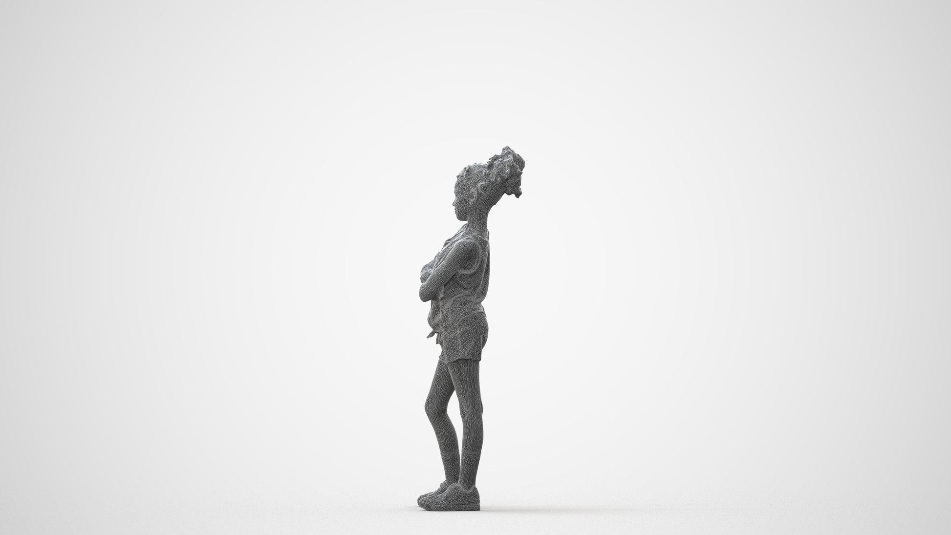 scanned 3D girl sport kids, photogrammetry people for Enscape and V-Ray, square thumbnail