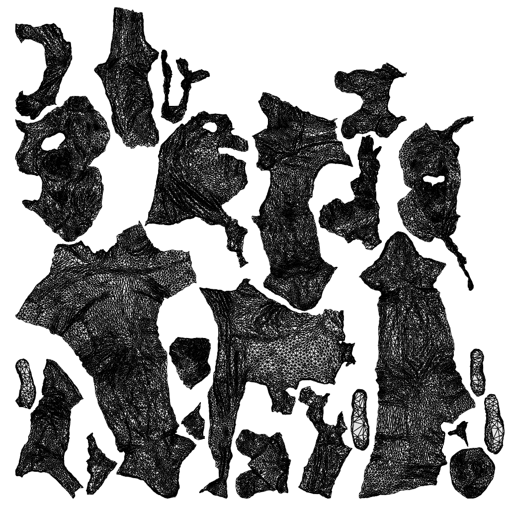 3D scanned girl kids casual, photorealistic archviz people for Enscape and SketchUp, wireframe top-down view