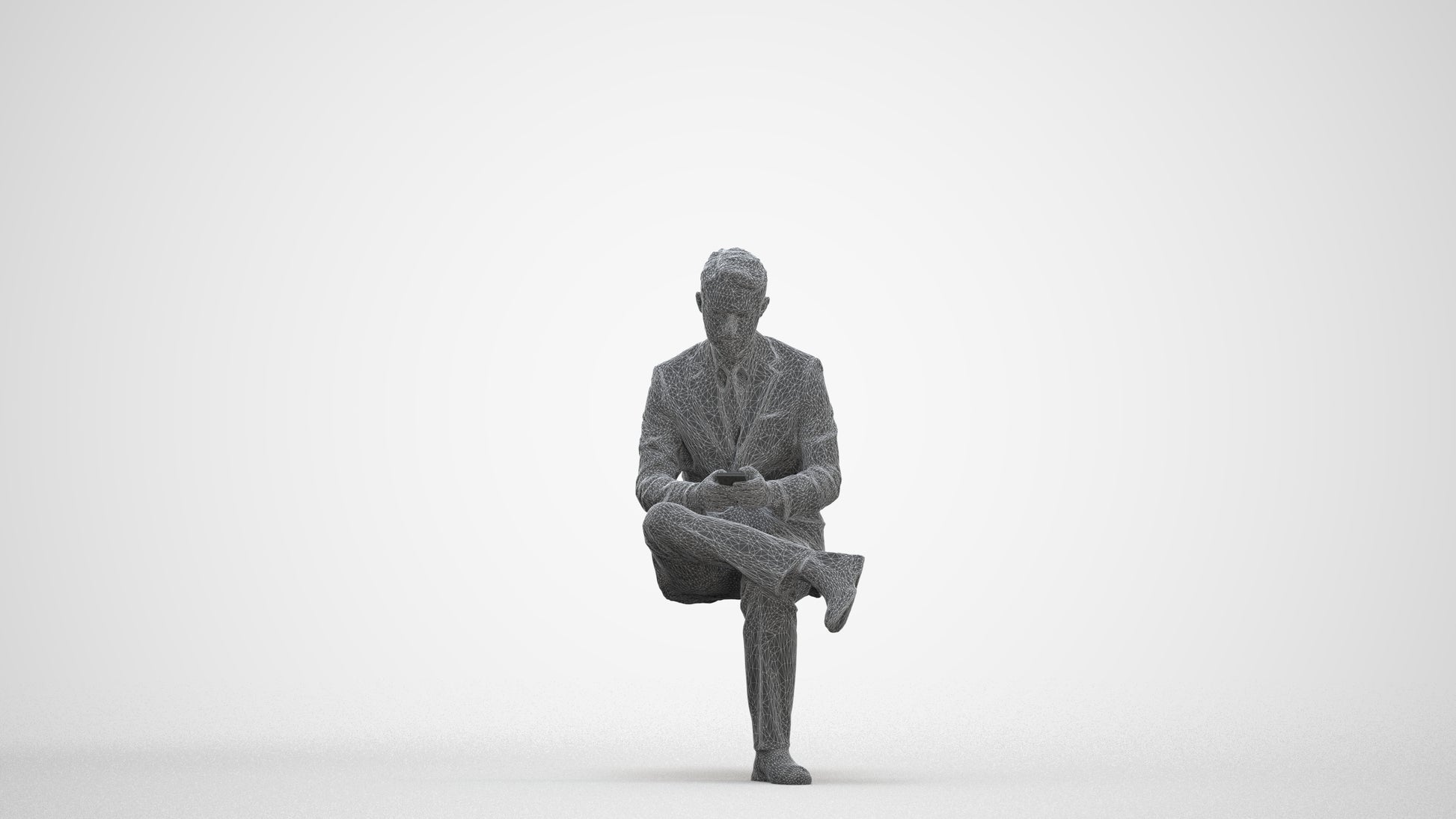 realistic 3D people man business, render-ready for V-Ray and Corona, FBX OBJ, three-quarter front view render