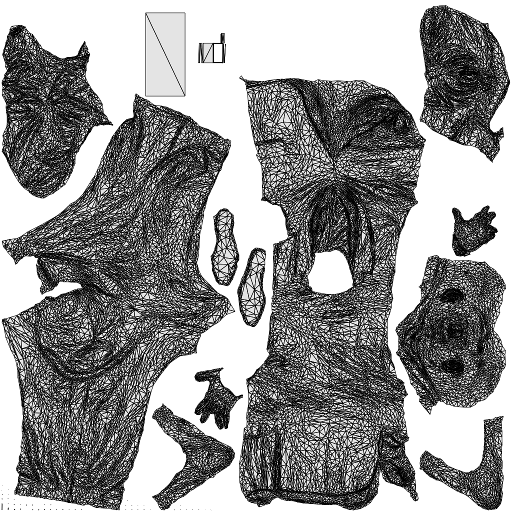 scanned 3D senior man business, photogrammetry people for Enscape and V-Ray, wireframe top-down view