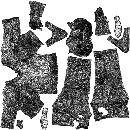realistic 3D people man casual standing, render-ready for V-Ray and Corona, FBX OBJ, wireframe top-down view
