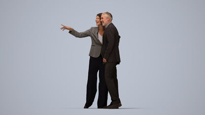 3D people model woman business, scanned human for 3ds Max rendering, top-down view render