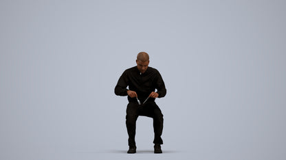 3D human model man casual sitting, photogrammetry scanned person for archviz, standing pose render