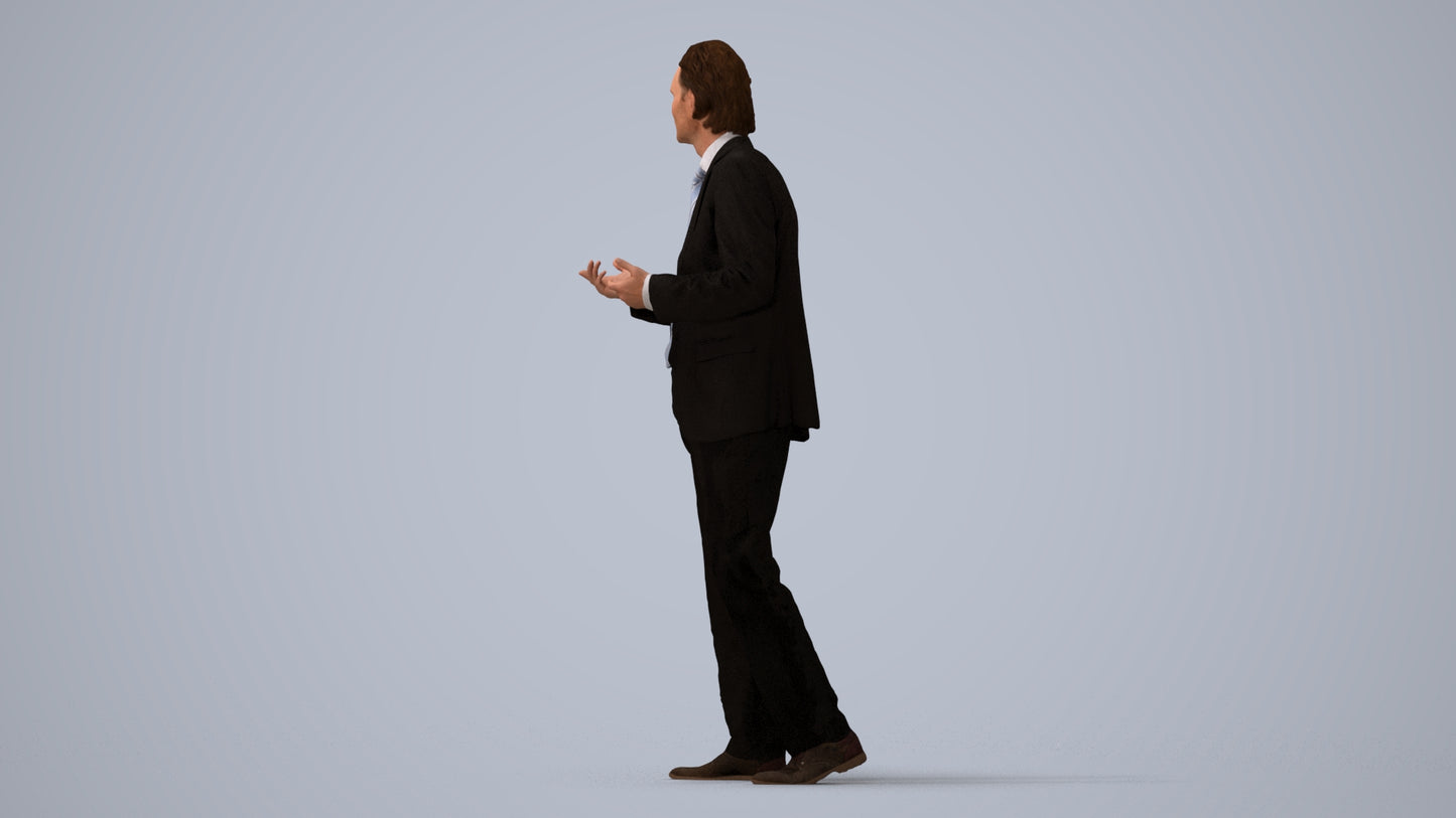 realistic 3D people man business, render-ready for V-Ray and Corona, FBX OBJ, three-quarter view render