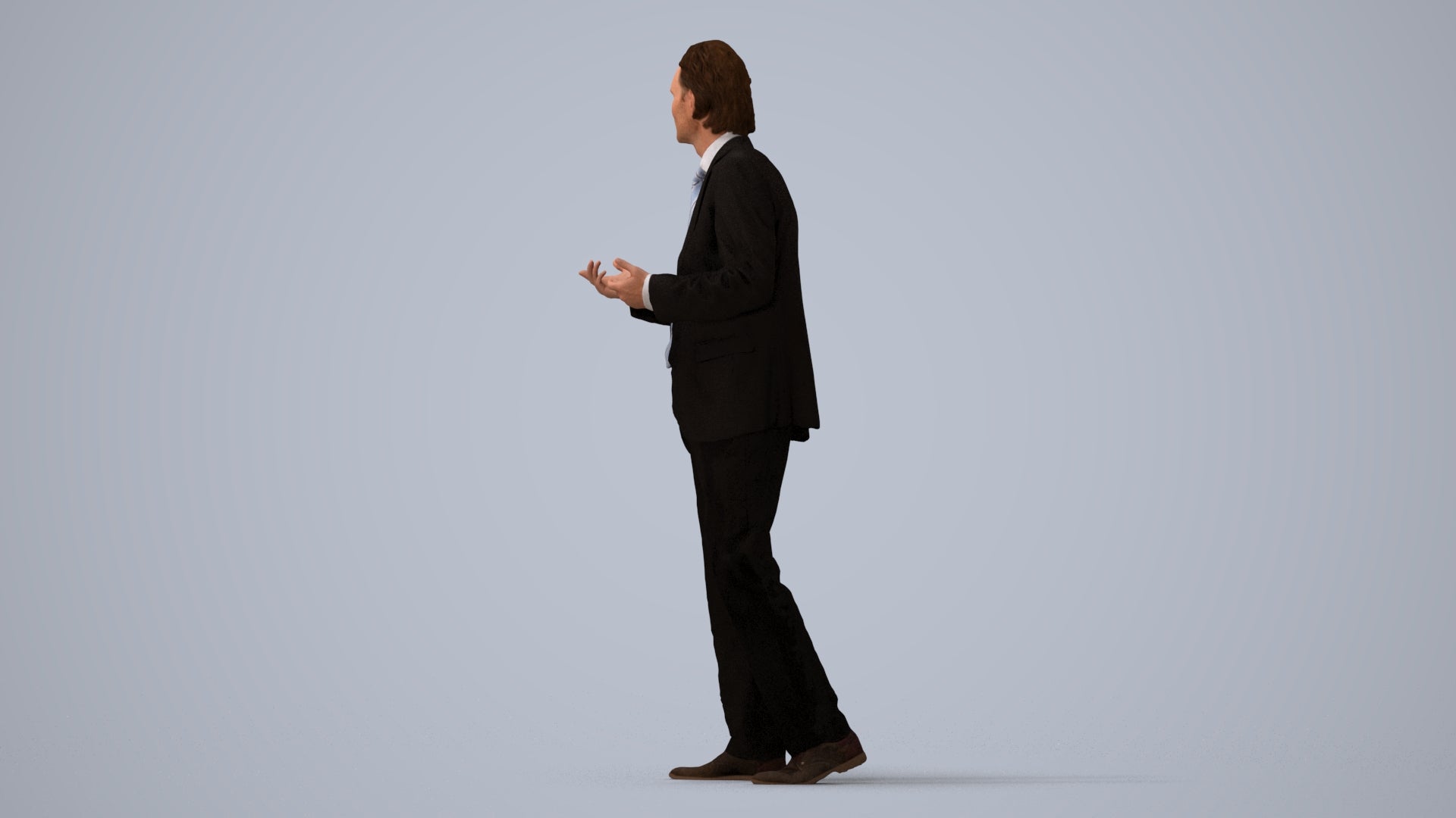 realistic 3D people man business, render-ready for V-Ray and Corona, FBX OBJ, three-quarter view render