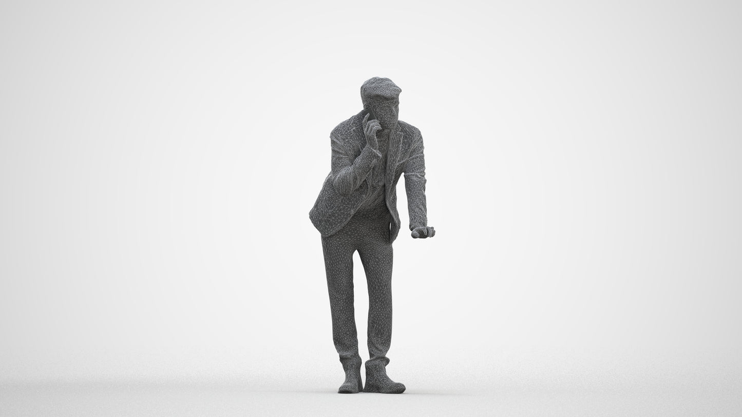 realistic 3D man business, scanned archviz people for Blender and 3ds Max, three-quarter front view render