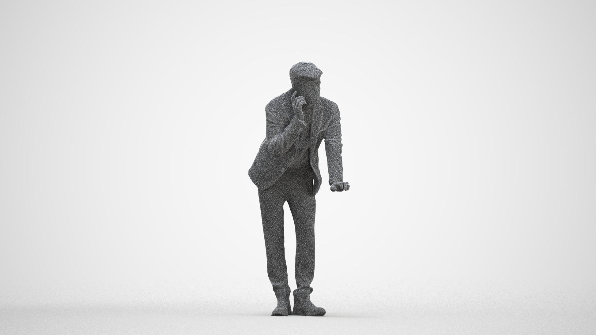 realistic 3D man business, scanned archviz people for Blender and 3ds Max, three-quarter front view render