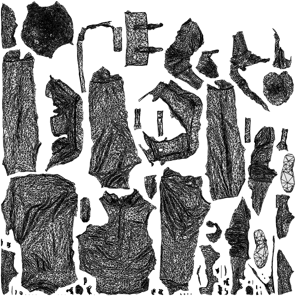 scanned 3D man casual standing, photogrammetry people for Enscape and V-Ray, wireframe top-down view