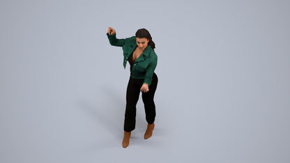 photogrammetry 3D woman business standing, realistic human model archviz FBX, back view render