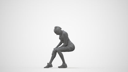 realistic 3D woman sport, scanned archviz people for Blender and 3ds Max, wireframe back view