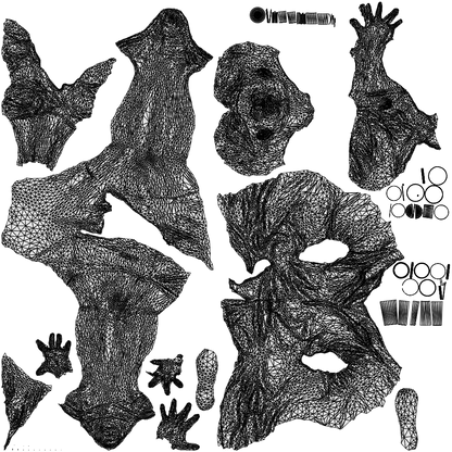 photogrammetry 3D man casual sitting, realistic human model archviz FBX, wireframe top-down view