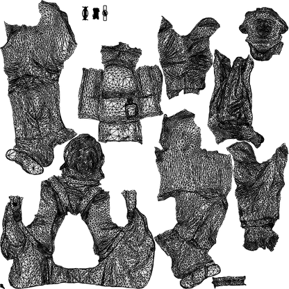 3D people model man business cycling, scanned human for 3ds Max rendering, wireframe top-down view