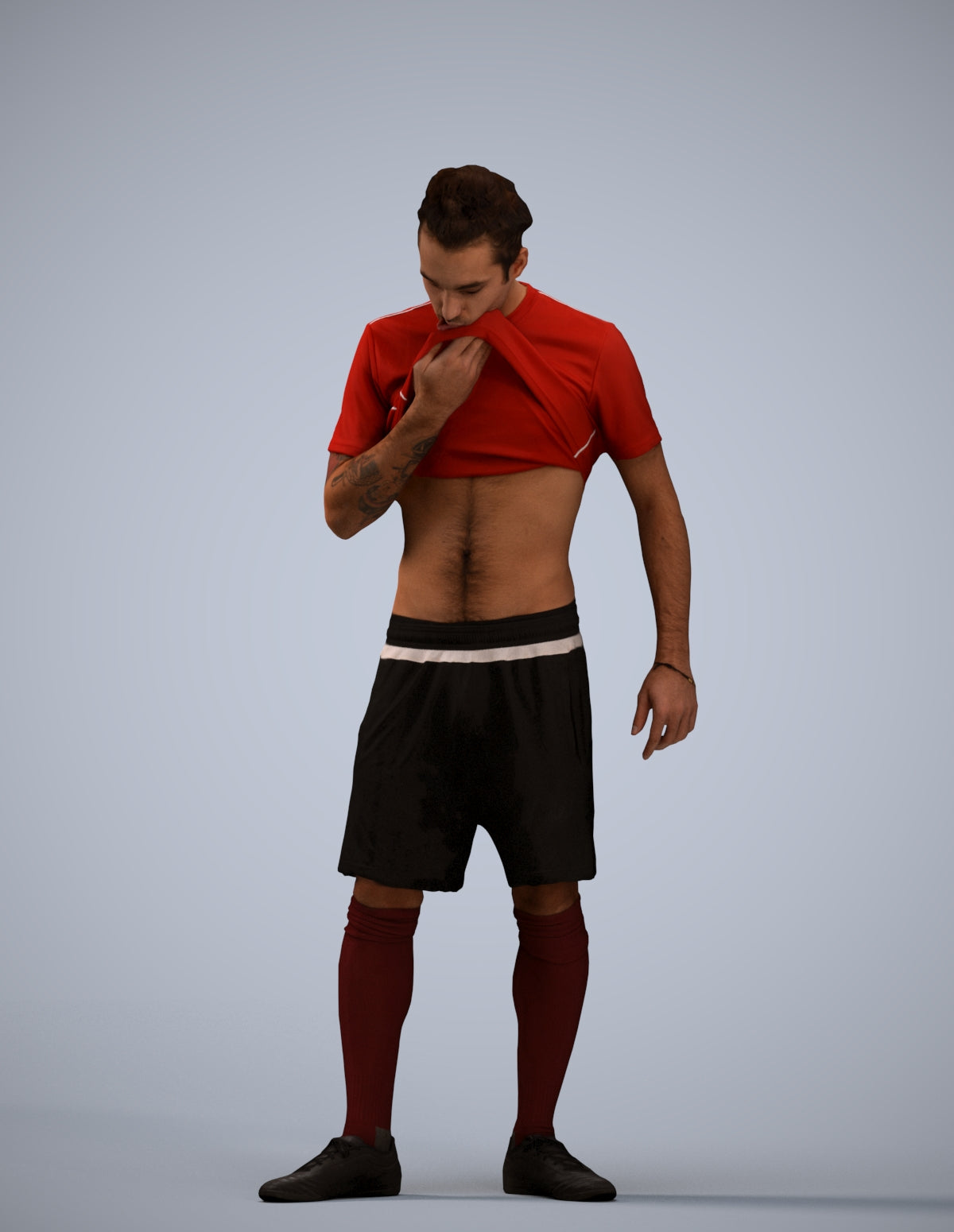 3D human model man sport, photogrammetry scanned person for archviz