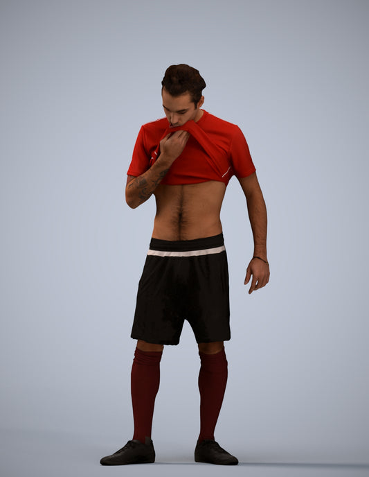 3D human model man sport, photogrammetry scanned person for archviz