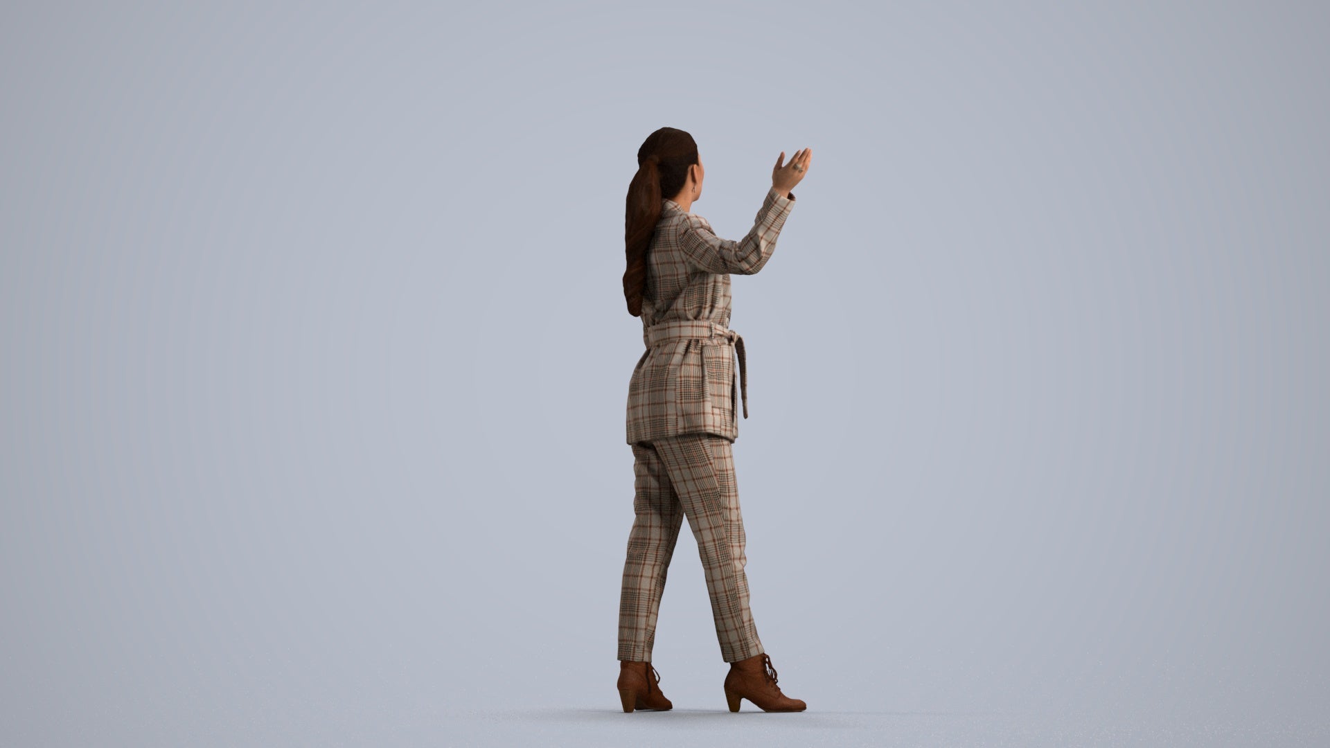 3D people model woman business, scanned human for 3ds Max rendering, front view render