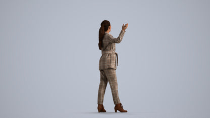 3D people model woman business, scanned human for 3ds Max rendering, front view render