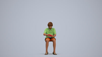 photogrammetry 3D boy kids, realistic human model archviz FBX, standing pose render