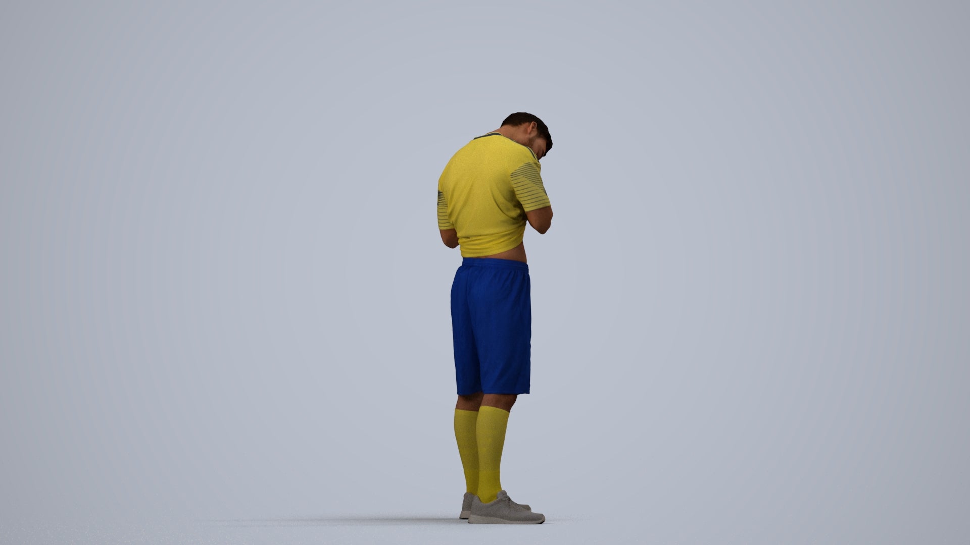 realistic 3D people man sport, render-ready for V-Ray and Corona, FBX OBJ, side view render